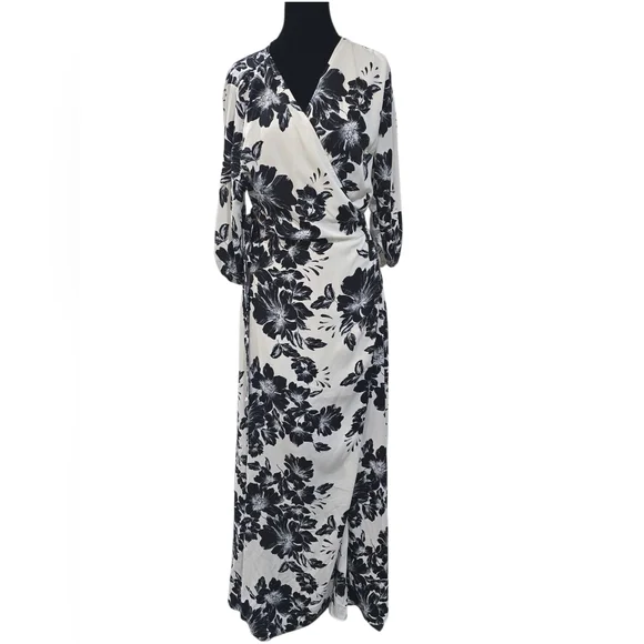 Ark & Co Black and White Floral Maxi Dress - Picture 1 of 6